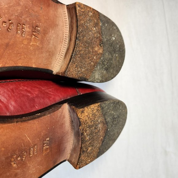 SANTONI Vintage Retro Oxfords Red Shoes Size U.K. 7.5 / U.S. 9.5 Made ITALY! - Picture 12 of 16